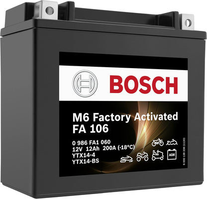 Bosch FA106 AGM Motorcycle Battery 12 V 200 A 12 Ah