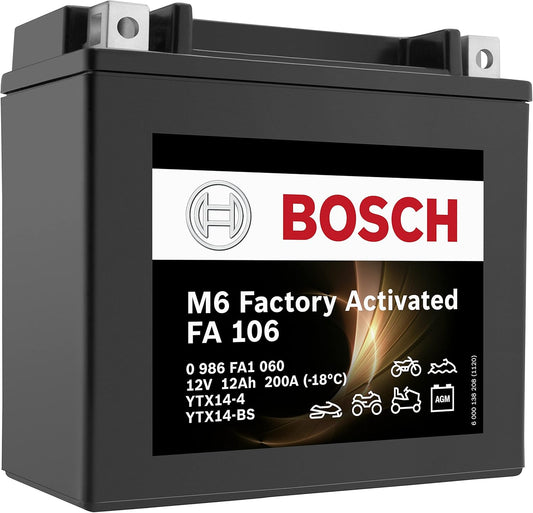 Bosch FA106 AGM Motorcycle Battery 12 V 200 A 12 Ah